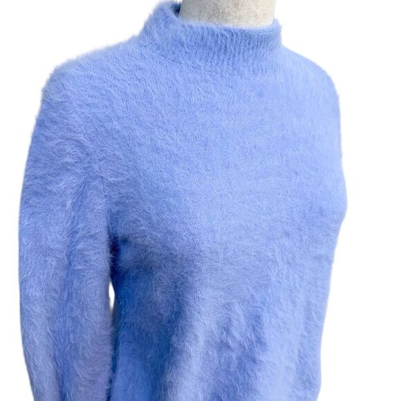 Chico's Wool Free Fuzzy Knit Soft Fluffy Body Friendly Sweater Lavender size 1 - Picture 2 of 8